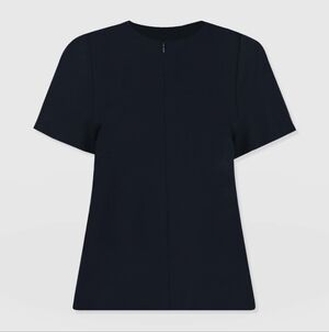 Saint + Sofia Keller Zip Up Tee-Navy